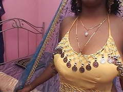 Indian Nudes presents: Big boobs indian babe in bed sucking and fucking white guy's dick