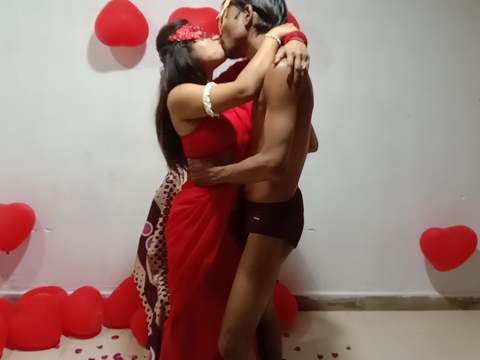 Indian Nudes presents: Loving indian couple celebrating valentines day with amazing hot sex